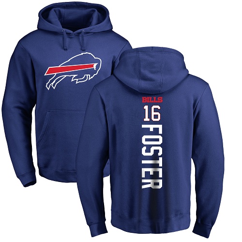 Men NFL Buffalo Bills #16 Robert Foster Royal Blue Backer Pullover Hoodie Sweatshirt->buffalo bills->NFL Jersey